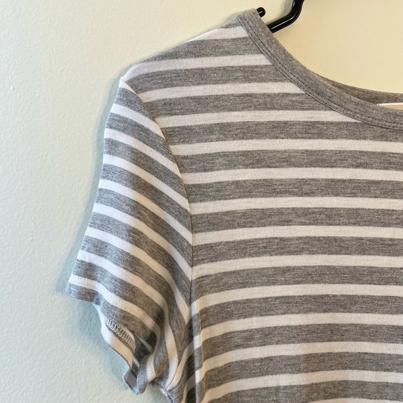 Michael by Michael Kors Gray and White Striped Maxi Dress T-Shirt Summer Dress - Picture 5 of 5